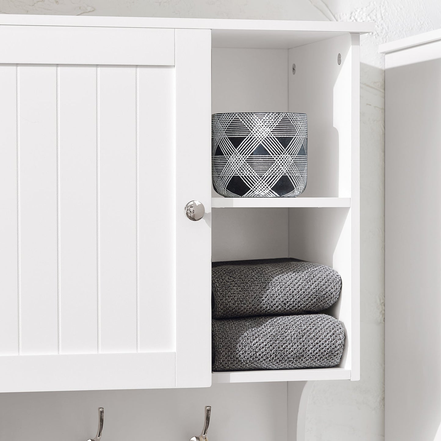 SoBuy BZR103-W Armadietto pensile alto Mobile pensile da bagno Mobile sospeso Mobile da parete