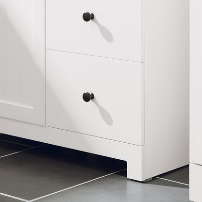 SoBuy BZR107-W Mobile da Bagno, Mezza Colonna, Mobile Basso, Armadietto WC, Credenza