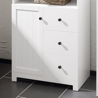 SoBuy BZR107-W Mobile da Bagno, Mezza Colonna, Mobile Basso, Armadietto WC, Credenza