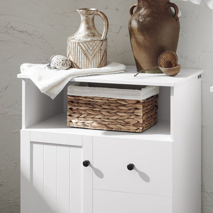 SoBuy BZR107-W Mobile da Bagno, Mezza Colonna, Mobile Basso, Armadietto WC, Credenza