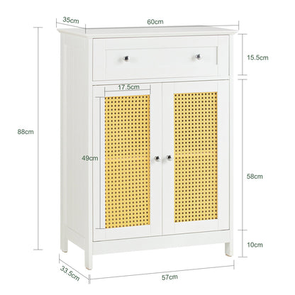 SoBuy Cassettiera Mobiletto in rattan 60x35x88cm BZR120-W