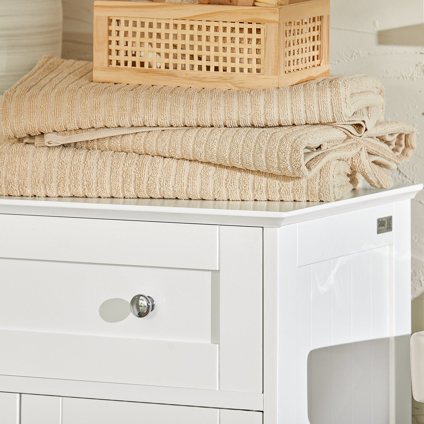 SoBuy Cassettiera Mobiletto in rattan 60x35x88cm BZR120-W