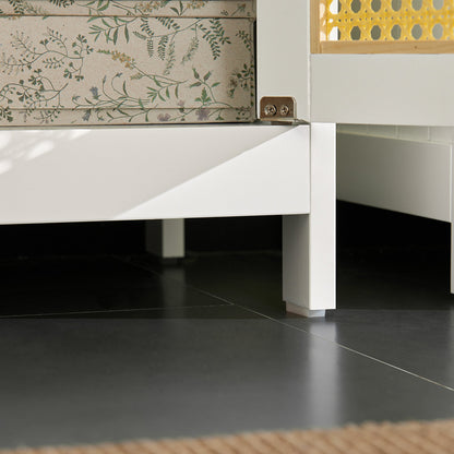 SoBuy Cassettiera Mobiletto in rattan 60x35x88cm BZR120-W