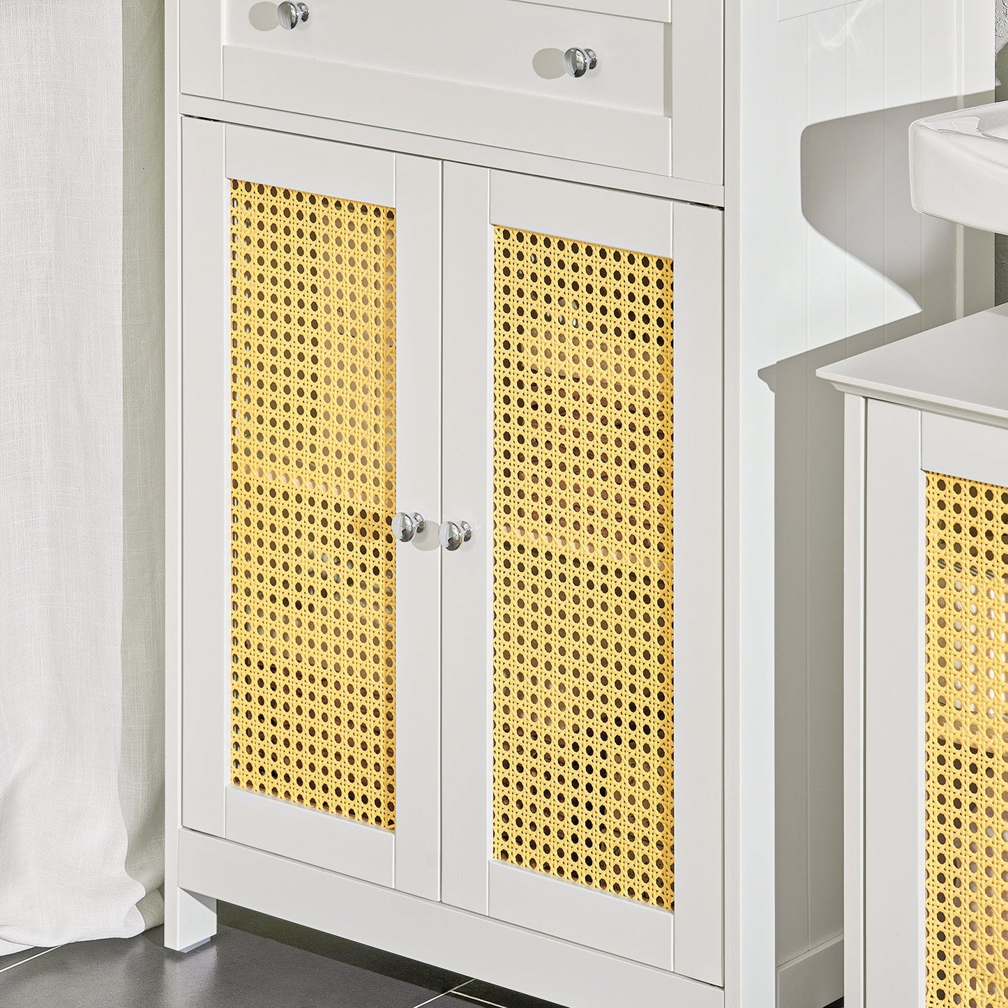 SoBuy Cassettiera Mobiletto in rattan 60x35x88cm BZR120-W