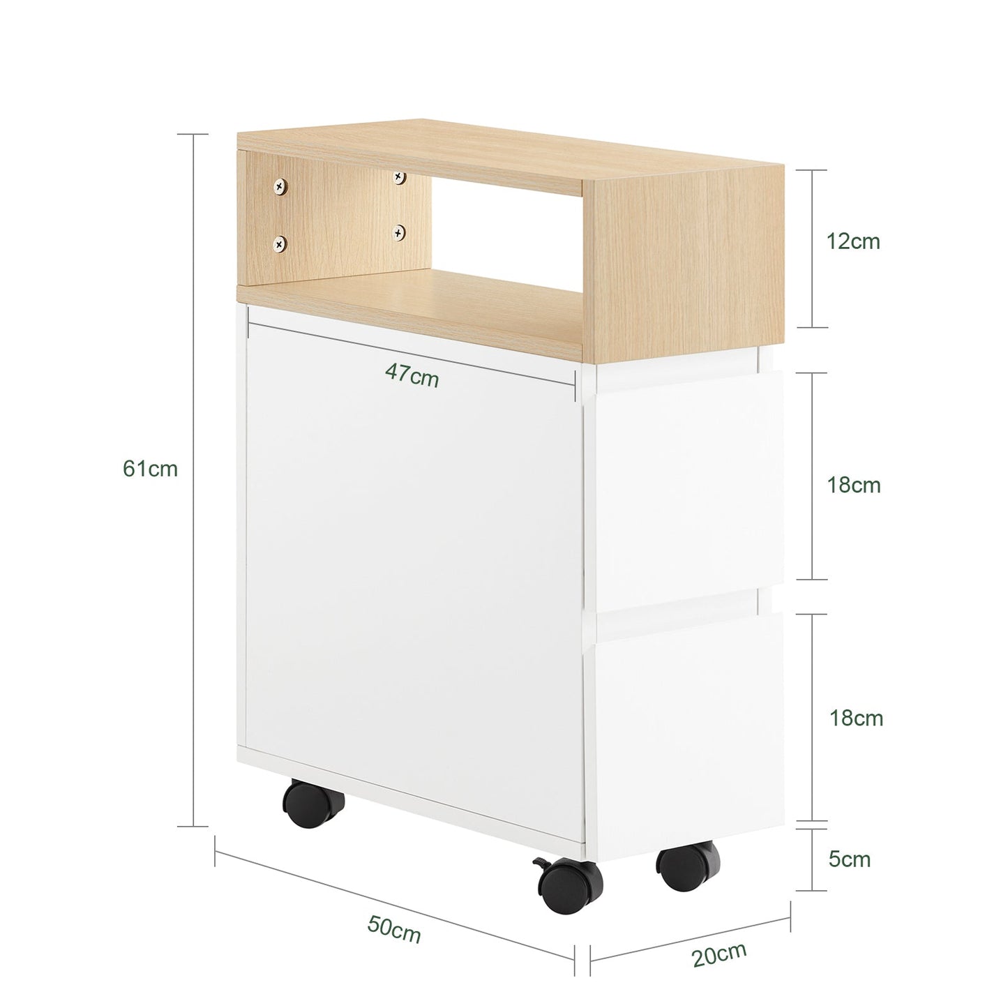 QuindiAcquista Tavolino 50x20x60cm FBT155-WN