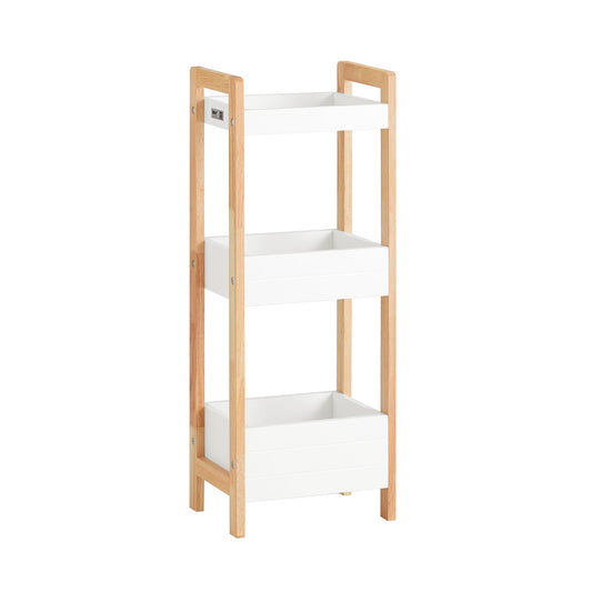 SoBuy Scaffale da cucina con cesti bianco-legno 28x20x74cm FRG226-WN
