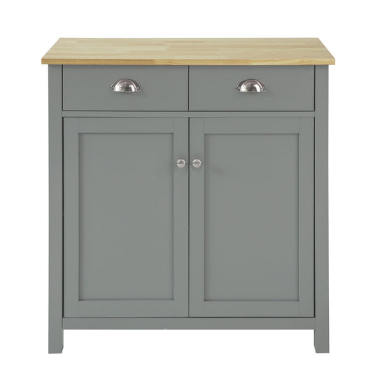SoBuy FSB25-HG Credenza soggiorno Vetrina soggiorno grigio con 2 cassetti e 2 ante L80*P36*A81 cm
