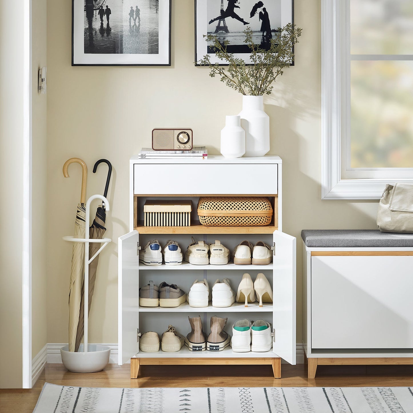 SoBuy Mobile multifunzionale per ingresso 60x34x85 cm FSB97-WN