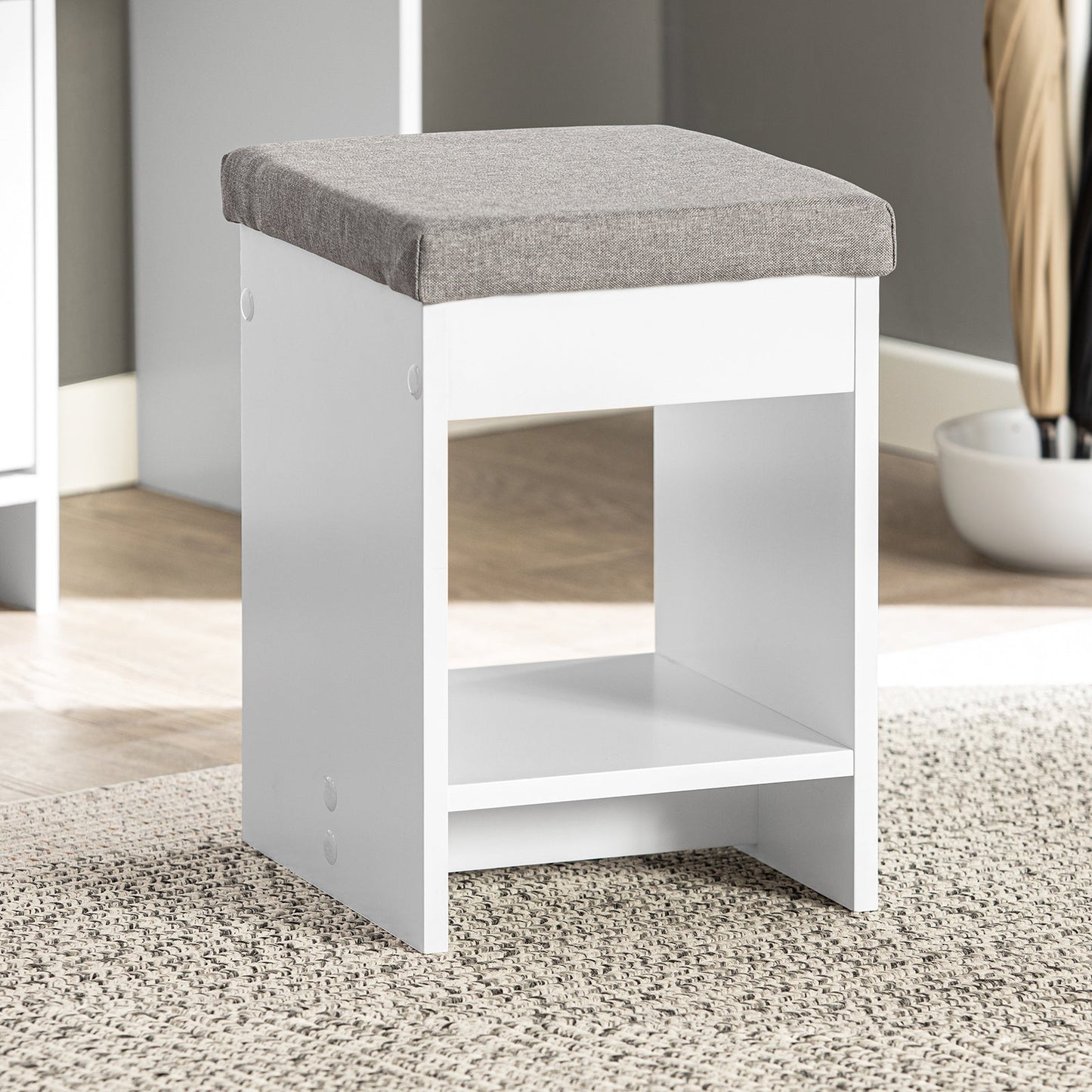 SoBuy Scarpiera con sgabello 95x30x113cm FSR107-W