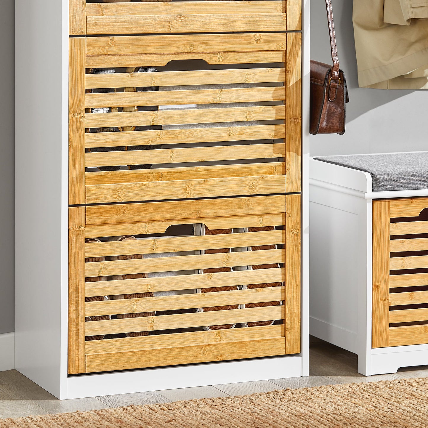 SoBuy Scarpiera in bambù 55x30x112cm FSR108-WN