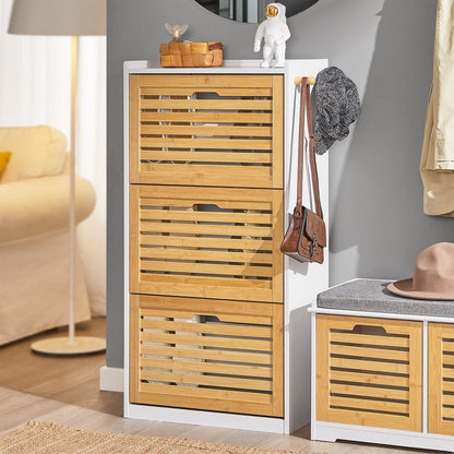 SoBuy Scarpiera in bambù 55x30x112cm FSR108-WN