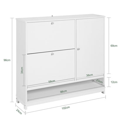 SoBuy Scarpiera con armadietto 102x24x96cm FSR114-W