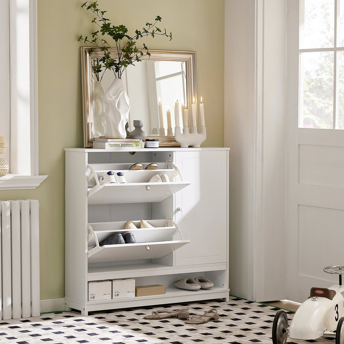 SoBuy Scarpiera con armadietto 102x24x96cm FSR114-W