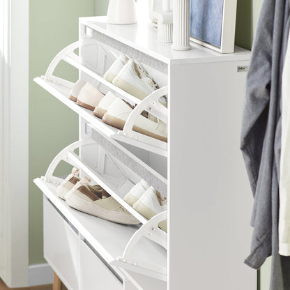 SoBuy Scarpiera ribaltabile con sedile 124x24x126cm FSR134-W