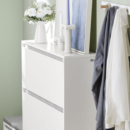 SoBuy Scarpiera ribaltabile con sedile 124x24x126cm FSR134-W