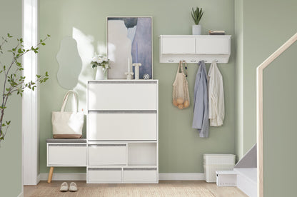 SoBuy Scarpiera ribaltabile con sedile 124x24x126cm FSR134-W