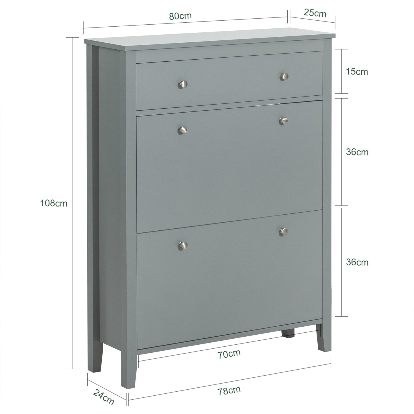 SoBuy Scarpiera con cassetto 80x25x108cm FSR89-HG