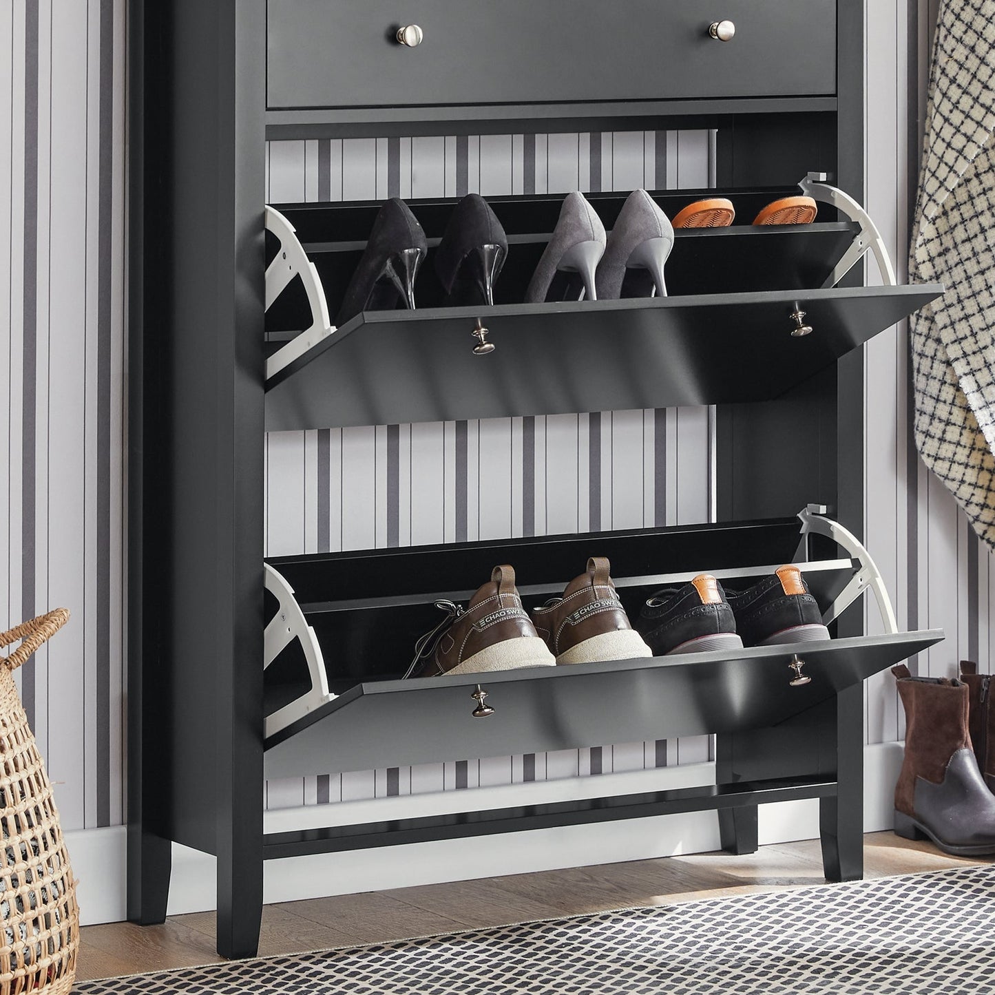 SoBuy Scarpiera con cassetto 80x25x108cm FSR89-SCH