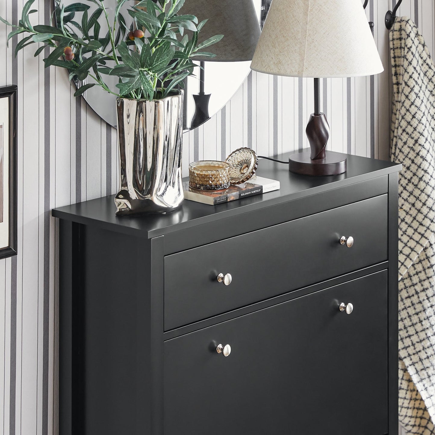 SoBuy Scarpiera con cassetto 80x25x108cm FSR89-SCH