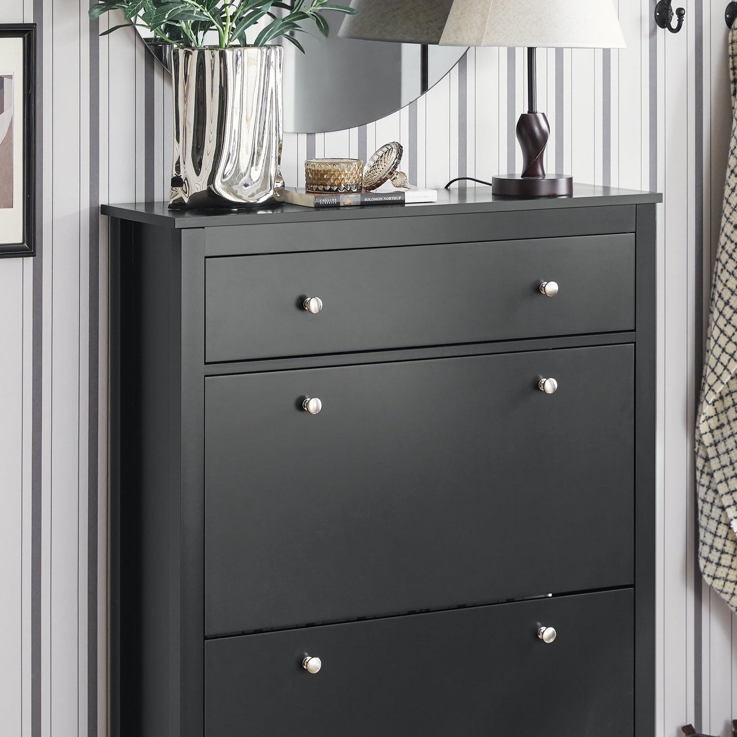 SoBuy Scarpiera con cassetto 80x25x108cm FSR89-SCH