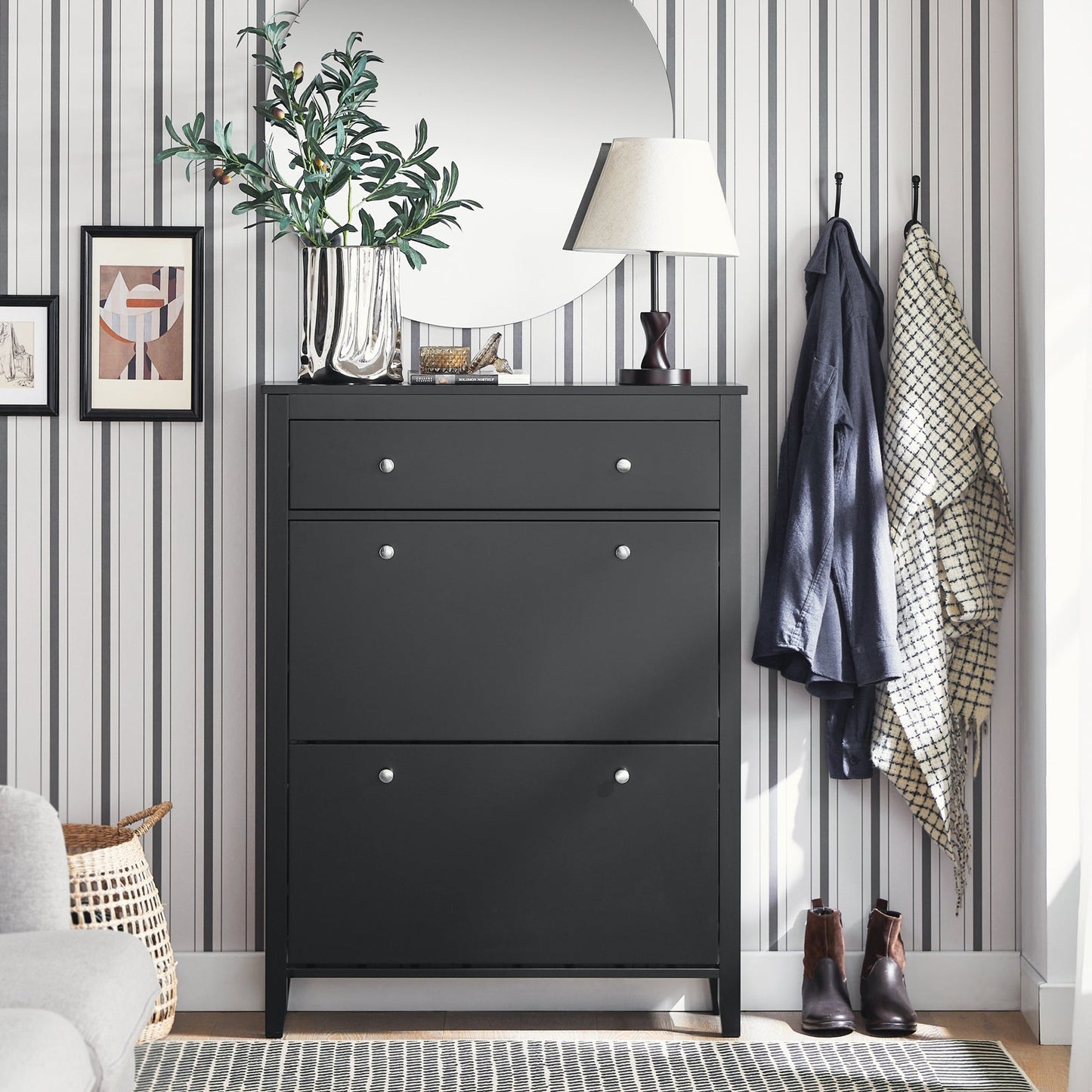 SoBuy Scarpiera con cassetto 80x25x108cm FSR89-SCH