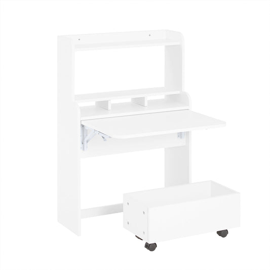 QuindiAcquista Scrivania pieghevole con Scatola con Ruote 64x25x98 cm FWT105-W