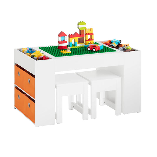 SoBuy Tavolo con 2 sgabelli per bambini 87x50x50cm KMB75-W