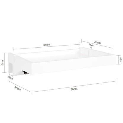 SoBuy Vassoio da letto comodino in bambù 36x25x8cm NKD01-W