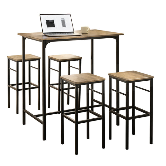 SoBuy Tavolo con 4 sgabelli 100x60x100cm OGT11-XL