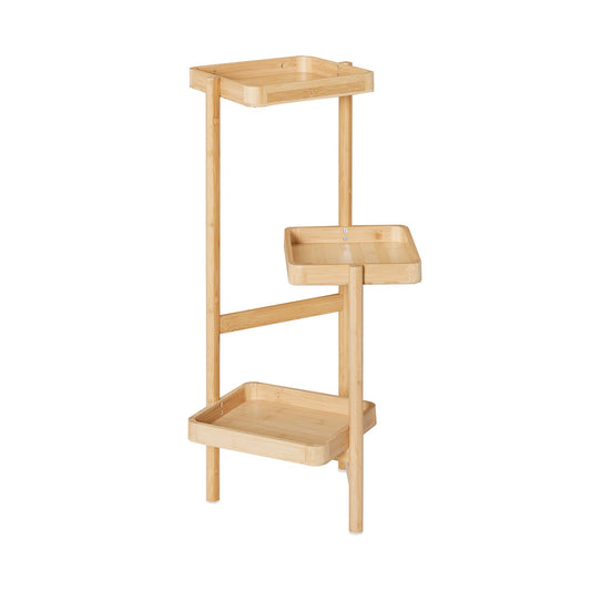 SoBuy Scaffale a 3 Livelli per Piante in Legno Scaffale da giardino Decorazione per balcone 31x27x78 cm Naturale STR12-N